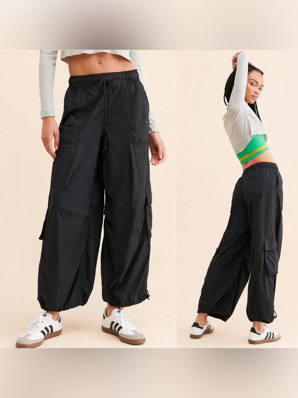 NWT Daily Practice Anthropologie Parachute Pants Women Sz 2XCargo Pocket Baggy